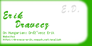 erik dravecz business card